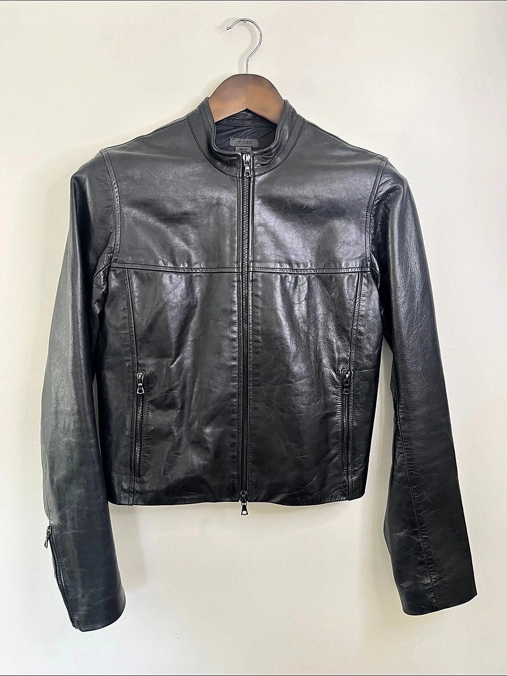 m 0851 Leather Black Leather Jacket
Size large